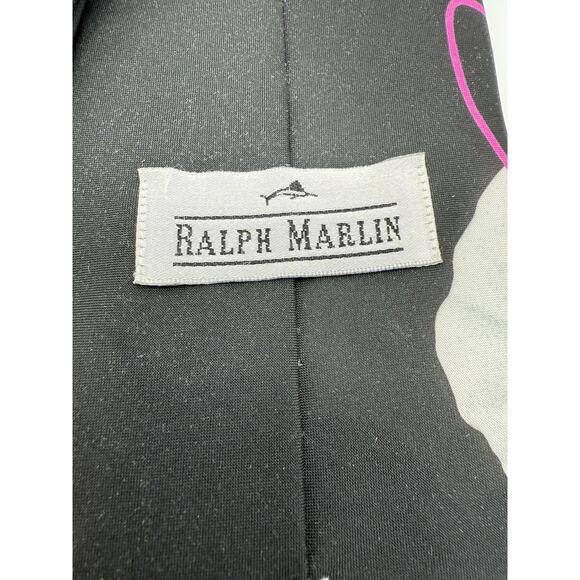 Men's Ralph Marlin Black White & Pink Marilyn Monroe Classic Pose Suit Neck Tie - Picture 5 of 8